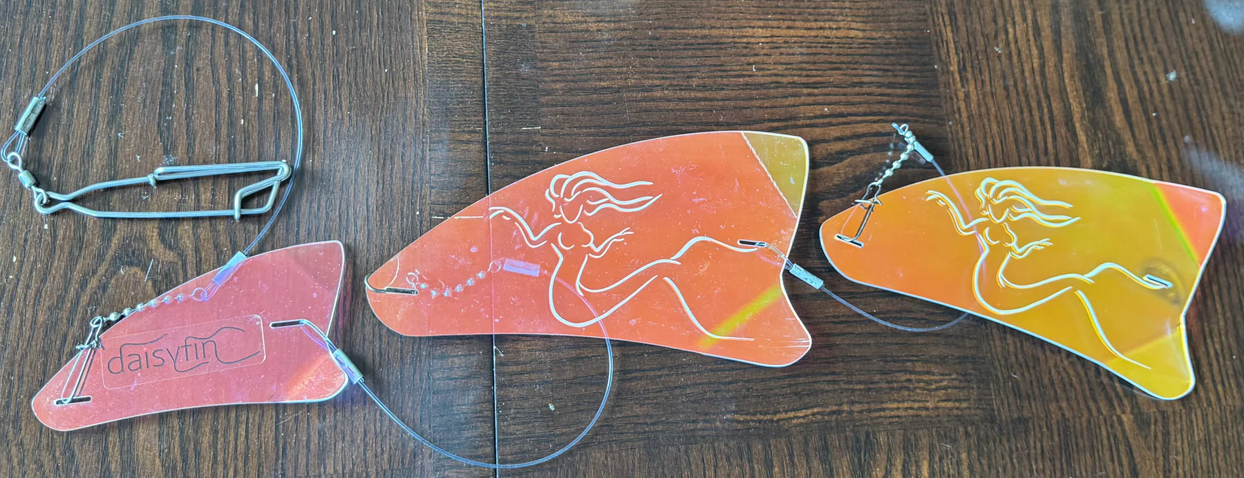 Pink and orange daisyfin flasher set